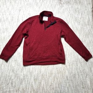Sonoma Burgundy quarter-zip collared fitted sweater with pockets